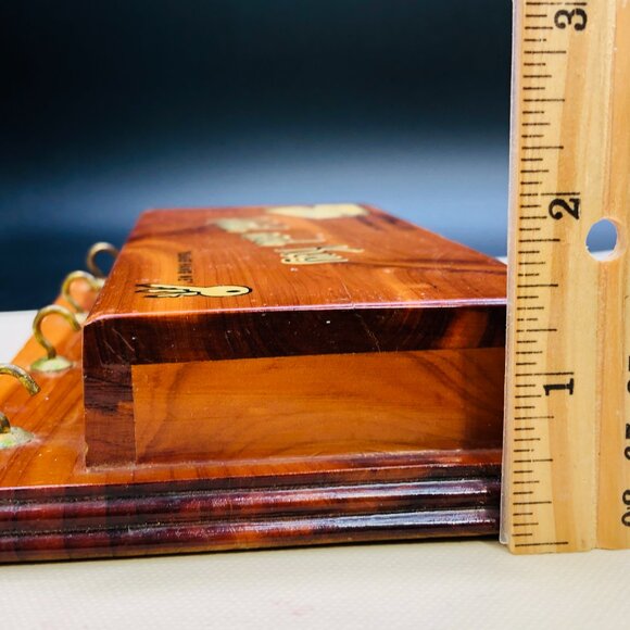 Vintage Wooden Mail & Key Hooks Wall Pocket: Mid-Century Lake George Souvenir - Picture 10 of 12